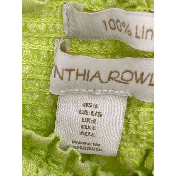 Cynthia Rowley Skirt Mini Linen Neon Yellow Green Women’s Size Large New - Picture 3 of 11